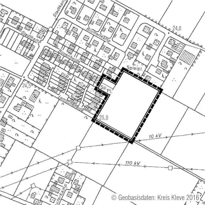 Darstellung Bebauungsplan 1/1 Pfalzdorf 3. Änderung und Erweiterung (Rechte: Stadt Goch)