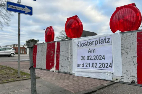 Klosterplatz am 20. Und 21.2.24 gesperrt (Foto: Torsten Matenaers)